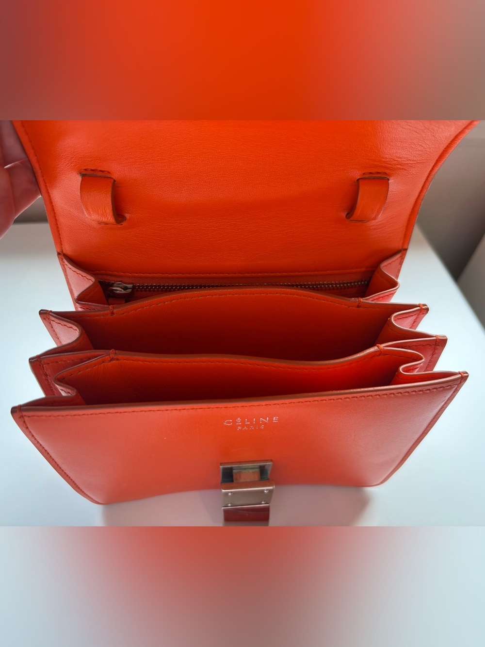 2017 Céline Classic Box Bag Orange crossbody - Picture 10 of 15